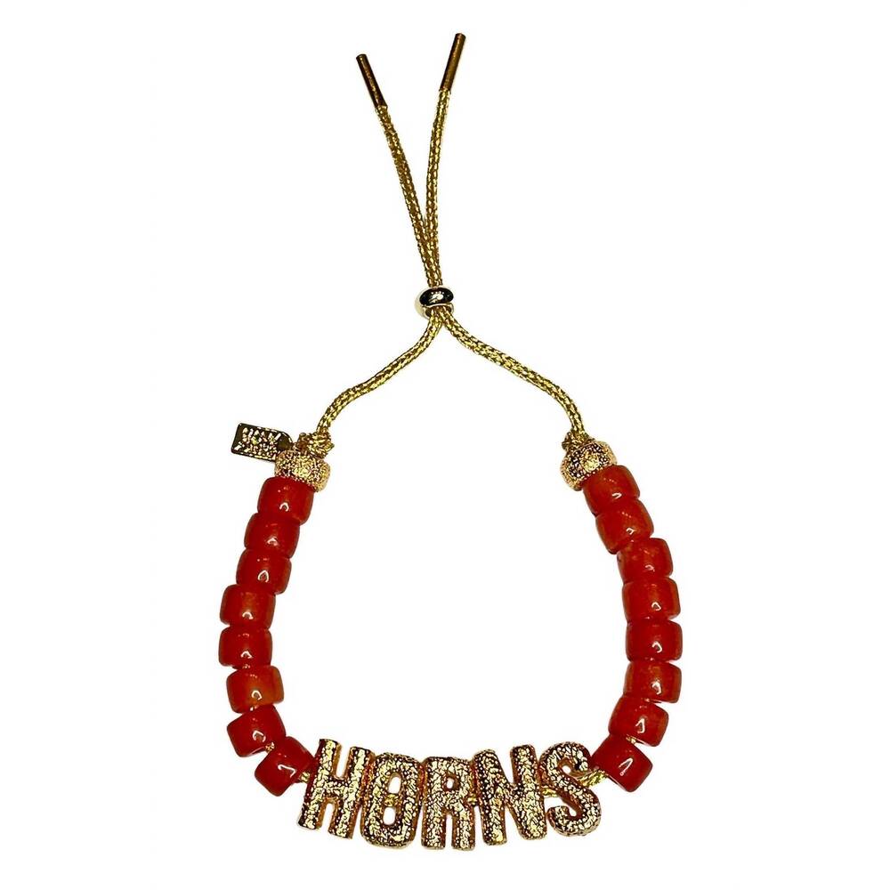 NEW LUCKY STAR JEWELS women's eye candy horns id bracelet in burnt orange